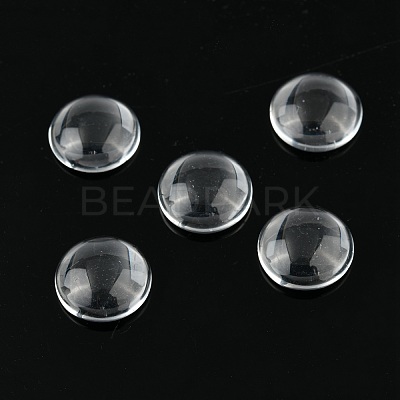 Transparent Glass Cabochons X-GGLA-R026-12mm-1