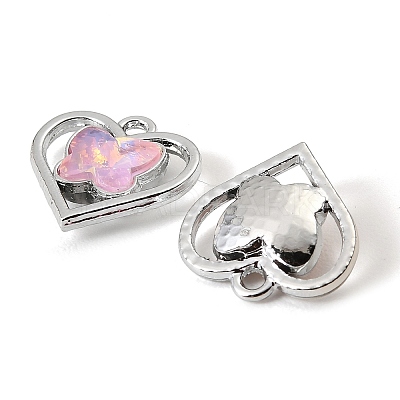 UV Plating Alloy Glass Pendants FIND-K032-21P-1