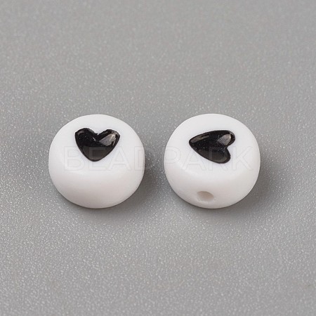 Acrylic Enamel Beads OACR-WH0003-04A-1