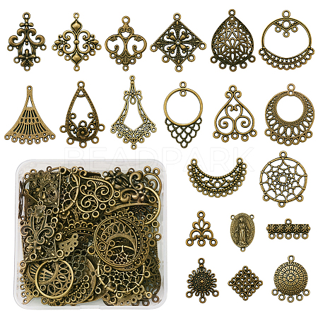 Tibetan Style Alloy Chandelier Components Links and Iron Chandelier Component Links PALLOY-TA0001-56AB-1