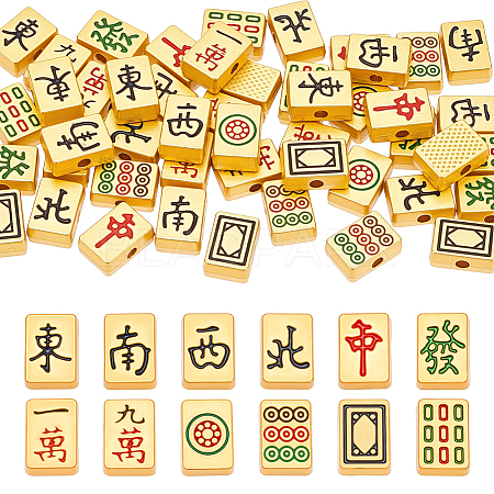 48Pcs 12 Styles Alloy Enamel Beads ENAM-NB0002-27-1