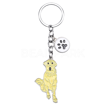 WEWAYSMILE Dog Keychain Car Keychain Pet Pendant Key-Ring Lovely Dog Key-ring Portable Metal Keychain Gift for Pet Lover Birthday Puppy Theme Party Supplies (Labrador) JX806A-1