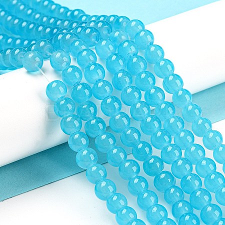 Baking Paint Imitation Jade Glass Round Bead Strands DGLA-Q021-6mm-06-1