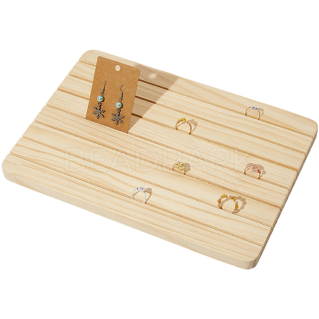 Rectangle Wood Earring Display Card Stands ODIS-WH20008-07B-1