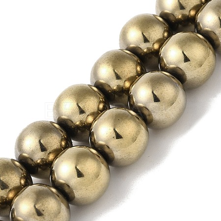 Electroplated Synthetic Magnetic Hematite Beads Strands G-I364-K01-02-1