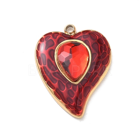 304 Stainless Steel Rhinestone Pendants STAS-P453-19G-04-1