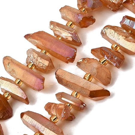 Electroplate Natural Quartz Crystal Beads Strands G-F800-B09-1