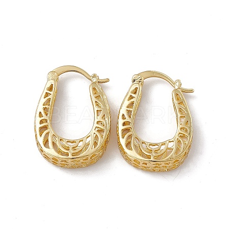 Brass Hoop Earrings for Women EJEW-M213-41G-1