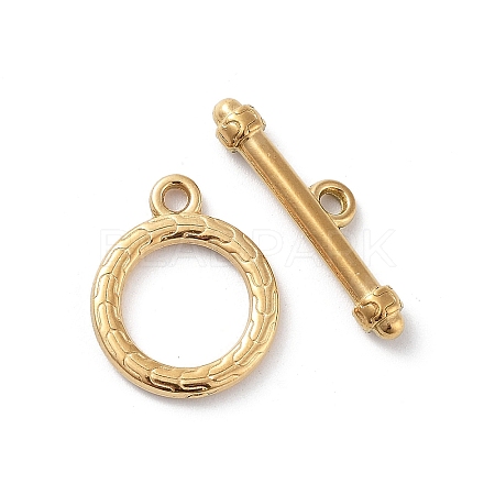 Ion Plating(IP) 304 Stainless Steel Ring Toggle Clasps X1-STAS-A092-09E-G-1