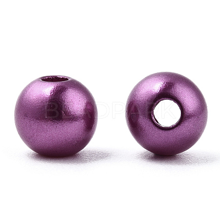 Spray Painted ABS Plastic Imitation Pearl Beads OACR-T015-05A-11-1