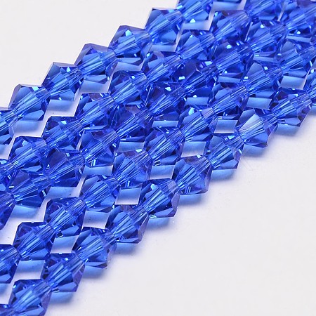Imitate Austrian Crystal Bicone Glass Beads Strands GLAA-F029-5x5mm-08-1