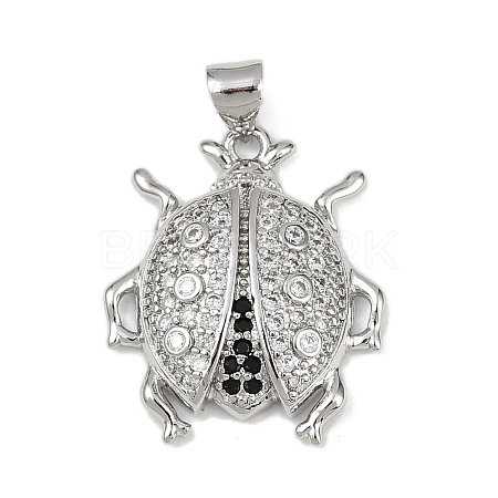 Brass Micro Pave Cubic Zirconia Pendants KK-A260-07B-P-1