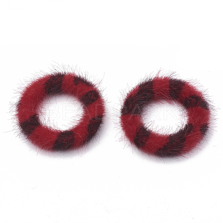 Faux Mink Fur Covered Linking Rings WOVE-N009-08E-1