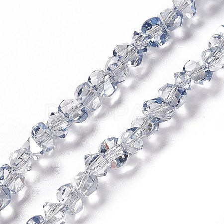 Transparent Electroplate Glass Beads Strands EGLA-L043-PL03-1