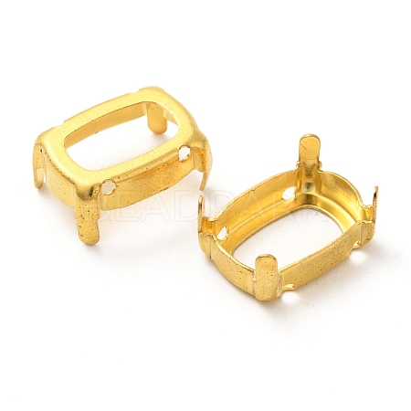 Rectangle Brass Sew on Prong Settings KK-N0084-A05-10x14G-1