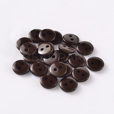 2-Hole Flat Round Resin Sewing Buttons for Costume Design BUTT-E119-24L-02-1