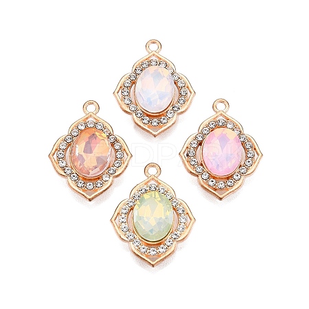 Alloy Glass Pendants X-PALLOY-N176-62KCG-1