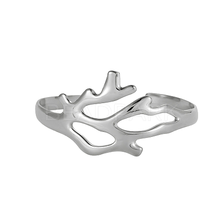 304 Stainless Steel Cuff Bangles STAS-OY009-17P-1