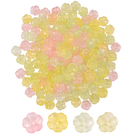 200Pcs 4 Colors Transparent Spray Painted Imitation Jade Glass Beads GLAA-SZ0001-77-1