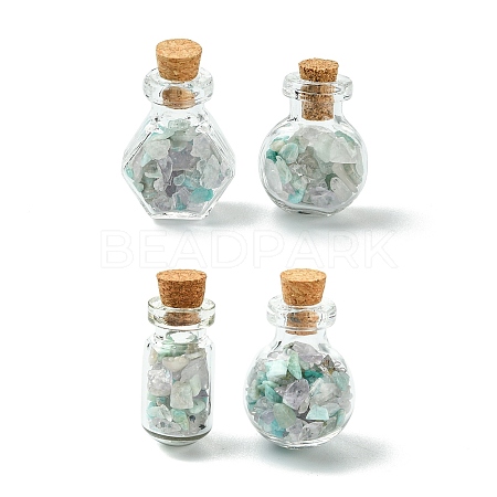 4Pcs Glass Wishing Bottle Decorations PALLOY-JF03100-1