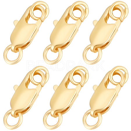 20Pcs Brass Lobster Claw Clasps KK-BBC0015-01B-G-1