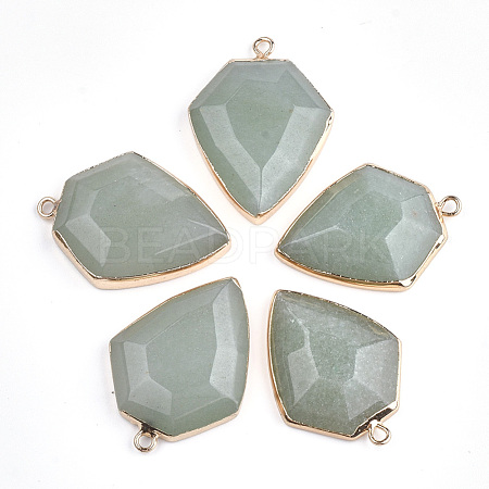 Electroplate Natural Green Aventurine Pendants G-S344-20C-1