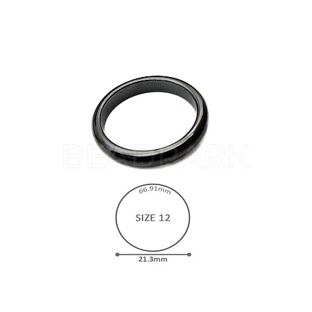 Synthetic Hematite Plain Band Rings BK4832-21-1
