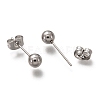 304 Stainless Steel Ball Stud Earrings EJEW-L254-01C-P-2
