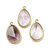 Natural Amethyst Faceted Pendants G-M431-14G-06-1