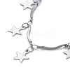 304 Stainless Steel Scalloped Bar Link Chain Anklets X-AJEW-AN00323-2