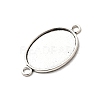 Antique Silver Tibetan Style Alloy Flat Oval Cabochon Connector Settings TIBE-M022-05AS-3