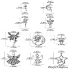 50Pcs 10 Style Tibetan Style Alloy Pendants TIBEP-CJ0003-48-8