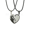 2Pcs 2 Style 304 Stainless Steel Matching Heart Pendant Necklaces Set NJEW-TA00136-2