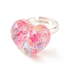 3D Resin Heart with Star Adjustable Ring RJEW-JR00457-4