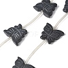 Natural Black Stone Beads Strands G-B136-A07-2