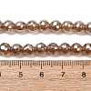 Electroplated Natural Agate Beads Strands G-B191-A07-6mm-17-3