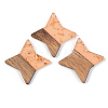 Transparent Resin & Walnut Wood Pendants RESI-S389-011A-B-2