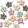 20Pcs 5 Colors Light Gold Plated Alloy Enamel Pendants ENAM-YW0002-93-2