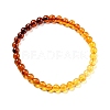 Dyed Gradient Color Natural Amber Round Beaded Stretch Bracelets BJEW-Q999-F-01-2