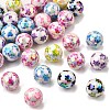 50Pcs AB Color Printed Opaque Acrylic Beads OACR-CJ0002-27-9