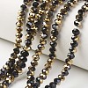 Electroplate Opaque Glass Beads Strands EGLA-A034-P6mm-O-2