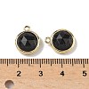 Natural Obsidian Faceted Flat Round Charms G-U028-03G-14-3