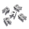 Alloy Letter Slide Charms RB-F034-01R-P-RS-3