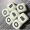 26Pcs 26 Style Luminous Cube with Letter Silicone Beads JX439A-01-1