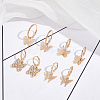 ANATTASOUL 4 Pair 4 Style Brass & Alloy Dangle Leverback Earrings for Women EJEW-AN0003-83-7