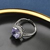 925 Sterling Silver Micro Pave Cubic Zirconia Finger Rings RJEW-B134-01A-04-3