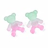 1-Hole Transparent Spray Painted Acrylic Buttons BUTT-N020-001-B05-4