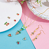 10Pcs 10 Styles Brass Pave Cubic Zirconia Pendants KK-NB0004-13-4