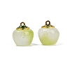 Transparent Glass Apple Pendants DGLA-E004-16B-1