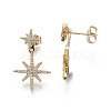 Brass Micro Pave Clear Cubic Zirconia Stud Earrings X-EJEW-T011-010-NF-4